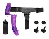 Подвійний жіночий вібро-страпон ULTRA PASSIONATE HARNESS STRAP-ON, 17,5 см на 4,5 см, фото 6
