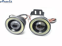 Протитуманні фари LED Лідер XL-666 10W Лінза з ДХО D=64мм круглі