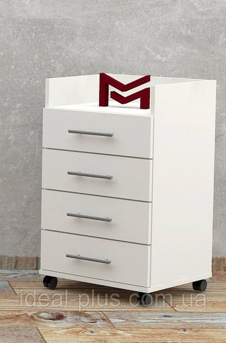 Тумба косметологічна візок майстра на колесах з 4 ящиками і полицями модель М216, фото 1