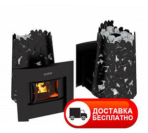 Піч для сауни Dubravo 180 Window Grill'D з виносом із панорамним склом, фото 1