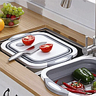 Складна миска 3в1 Chopping Board + Подарунок Аератор-насадка на кран, 2 режими / Дошка кухонна складана, фото 7