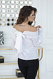Жіноча красива ошатна блуза з відкритими плечима (р.42-46). Арт-1705/19, фото 4
