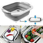 Складна миска 3в1 Chopping Board + Подарунок Аератор-насадка на кран, 2 режими / Дошка кухонна складана, фото 8