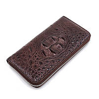 Гаманець клатч під шкіру рептилії, крокодила, колір коричневий ( код: IBP004K )