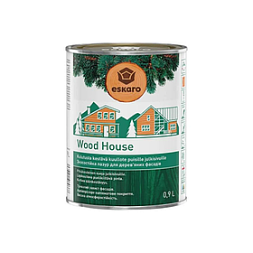 Зносостійка лазур для дерев'яних фасадів Eskaro Wood House 0.9л