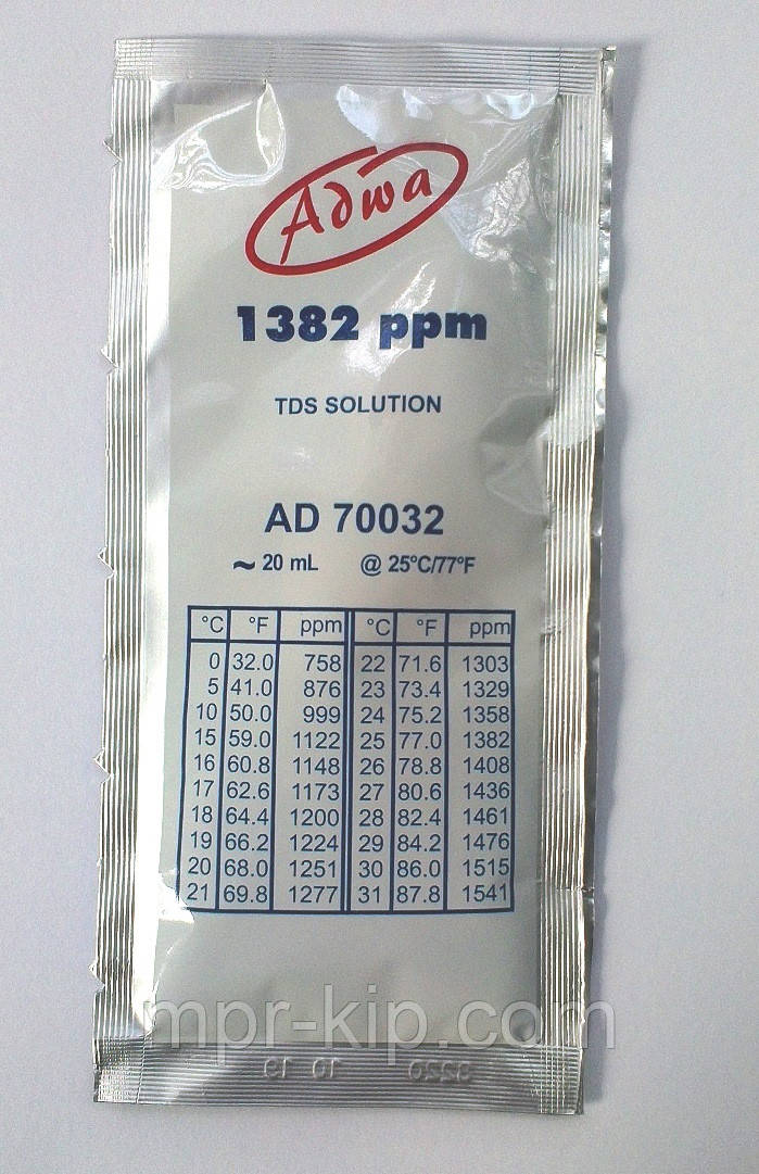 Готовый калибровочный раствор ADWA AD70032 для ТДС-метров 1382 ppm 20 ml Венгрия - фото 1 - id-p1462072766
