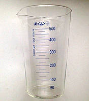 Мензурка скляна ГОСТ 1770-74 500 мл з носиком та друкованою шкалою. Україна