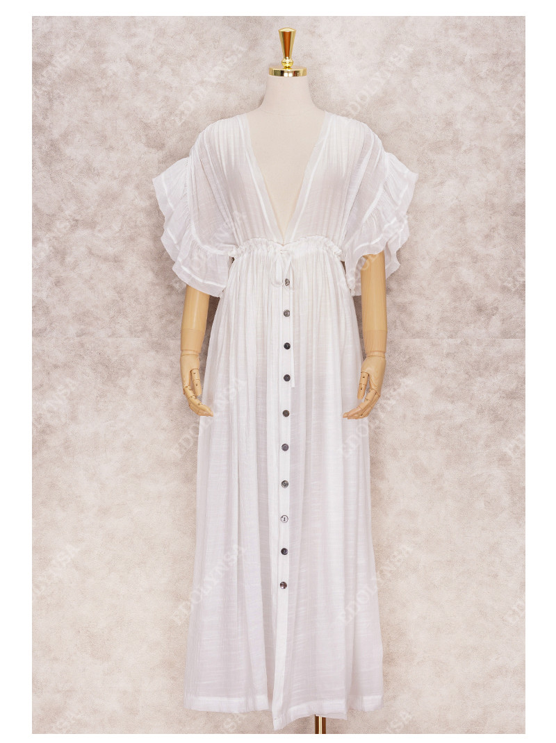Пляжное длинное белое платье - 405-51-2 - фото 6 - id-p1462077068