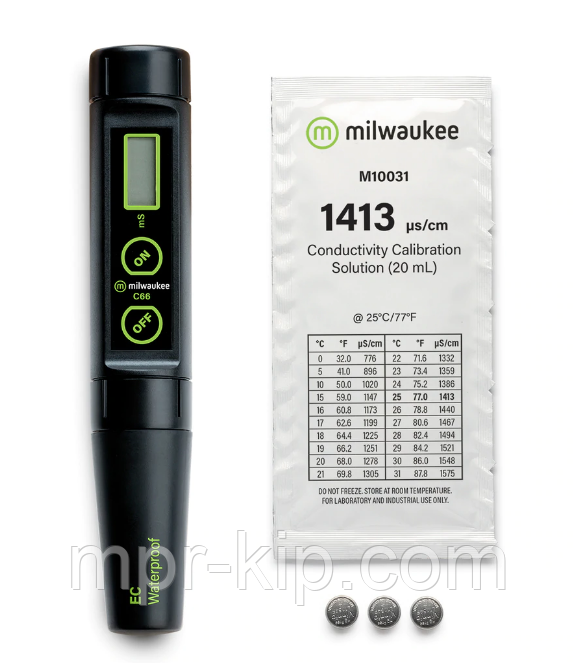 Влагозащищенный кондуктометр ЕС-метр Milwaukee С66, 0 .00 до 10.00 mS/cm, (±2%), АТС, Венгрия - фото 4 - id-p1462074795