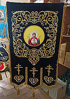 Хоругви з вишивкою на оксамиті термодрук ікони 120х80см