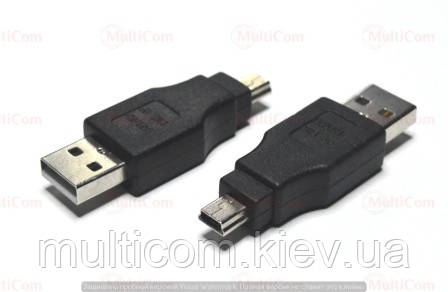 01-08-202. Перехідник штекер USB тип А - штекер mini USB тип А