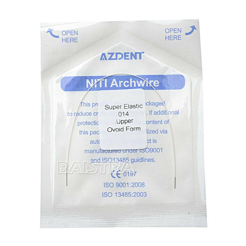 Дуги Azdent SE Niti white, 014, верх, 1шт/уп. Ovoid Form