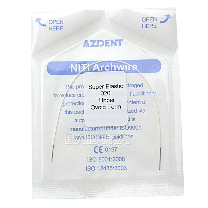 Дуги Azdent SE Niti white, 020, верх, 1шт/уп. Ovoid Form