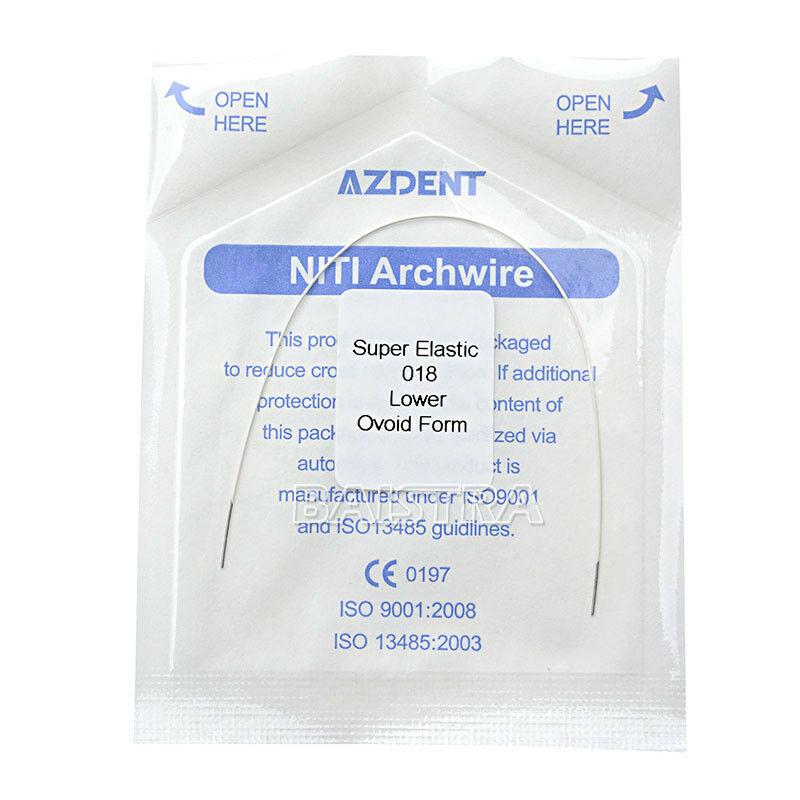 Дуги Azdent SE Niti white, 020, низ, 1шт/уп. Ovoid Form