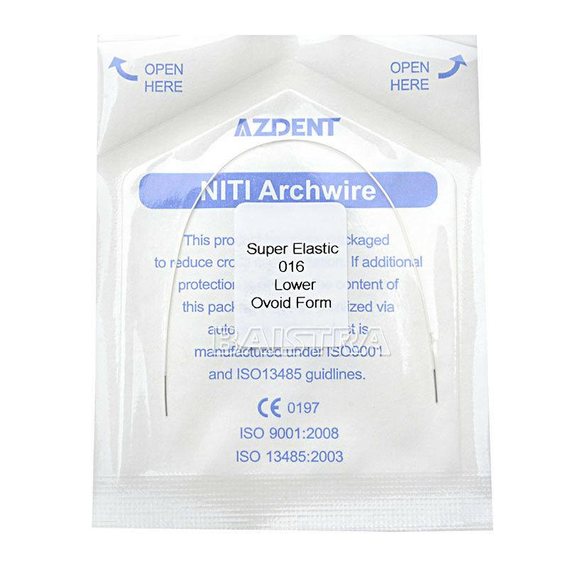 Дуги Azdent SE Niti white, 016, низ, 1шт/уп. Ovoid Form