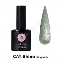 Saga Cat Shine Гель-лак кошачий глаз с хрустальным бликом - серебро, 8мл