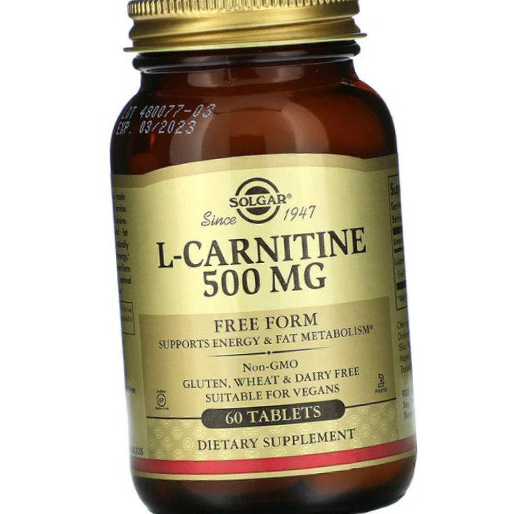 Л-карнітин Солгар Solgar L-Carnitine 500 mg 60 таб Комплекс для схуднення та зниження ваги
