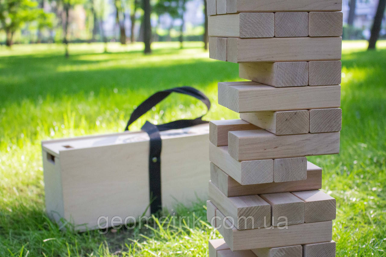 Настольная игра "Jenga BIG" в деревянном боксе (большая Дженга, уличная Джанга) - фото 8 - id-p810840433