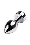 Анальная пробка Silver anal plug TOYFA Metal with white round-shaped gem, фото 3
