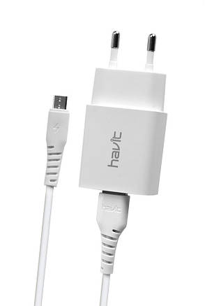 Зарядний пристрій (зарядка) для телефону Havit HV-ST900 2хUSB 2 A Білий, фото 1