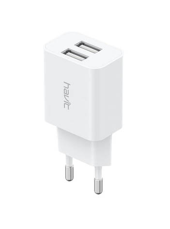 Зарядний пристрій (зарядка) для телефону Havit HV-UC1004 2хUSB 2.1 A Білий, фото 1