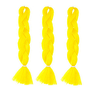 Канекалонова коса однотона - чистий жовтий. Довжина коси 60 см. #Термостійкий. А41