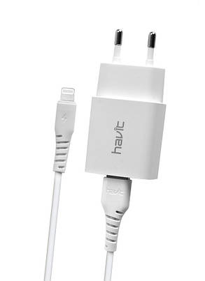 Зарядний пристрій (зарядка) для телефону Havit HV-ST901 2хUSB 2 A Білий, фото 1