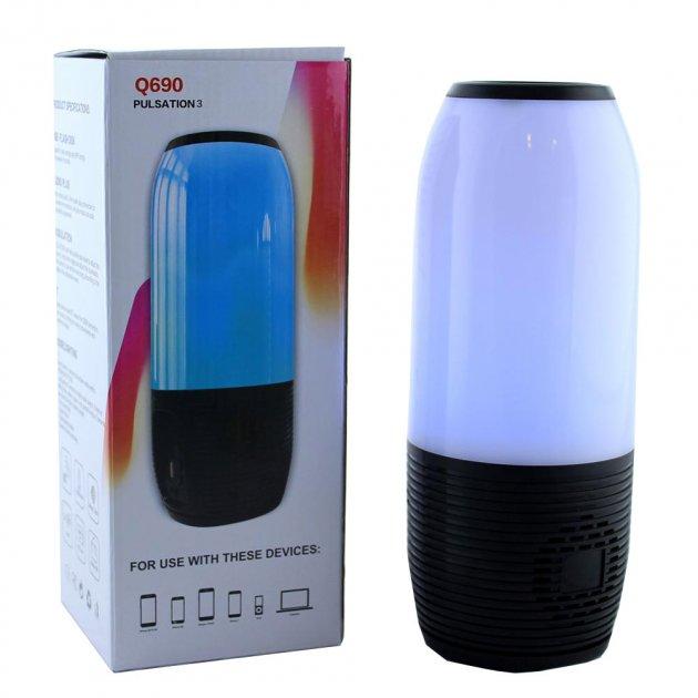 Портативна колонка Q690 Pulse bluetooth колонка зі світломузкою FM радіо MP3