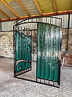 Ковані ворота з встроєнною каліткою і профнастилом, фото 9
