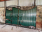Ковані ворота з встроєнною каліткою і профнастилом, фото 7