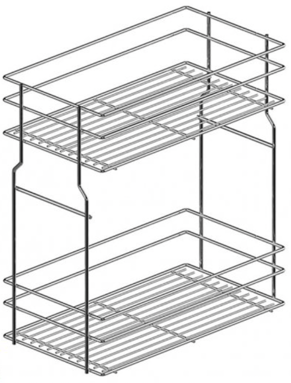 Карго REJS Корзина нижн.креп. 2 полиці ХРОМ 300 мм VM без напрямних