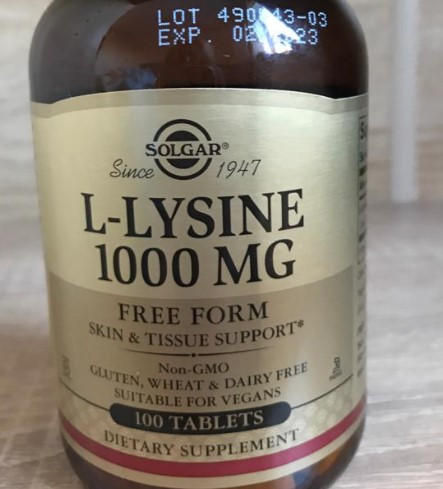 Амінокислота L-лізин Солгар Solgar L-Lysine 1000 mg 100 таблеток, фото 1