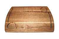 Доска для подачи Mazhura прямоугольная 34х24 см дуб, Доска для блюд кухонная, Доска для кухни деревянная