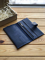 Шкіряний гаманець ручної роботи ALEX синій