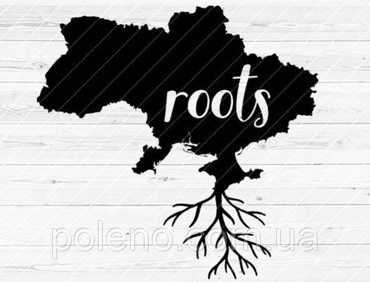 Декоративне панно Карта України Коріння, Ukraine Roots