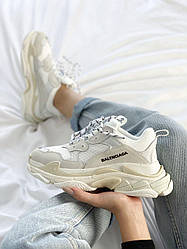 Кросівки жіночі Balenciaga Triple S White Взуття Баленсіага білі модні молодіжні