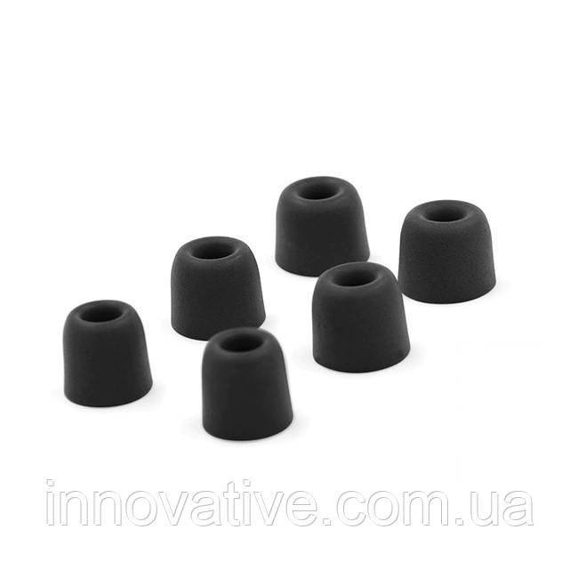 Амбушюри пінні KZ з ефектом пам'яті, 3 пари (Чорний), фото 1