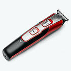 Машинка для стрижки 10в1 GM-592, Червона / Універсальна електробритва-триммер з насадками / Акумуляторна бритва, фото 4
