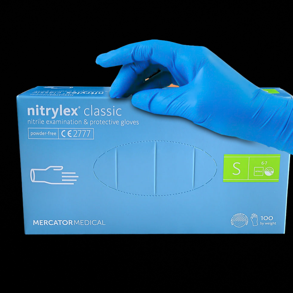 Перчатки нитриловые Нитрилекс синие Mercator Medical nitrylex Basic S ...