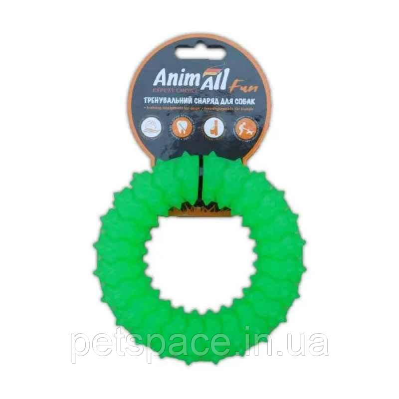 Іграшка для собак AnimAll Fun (Енімалл) кільце з шипами, зелене, 12 см, фото 1