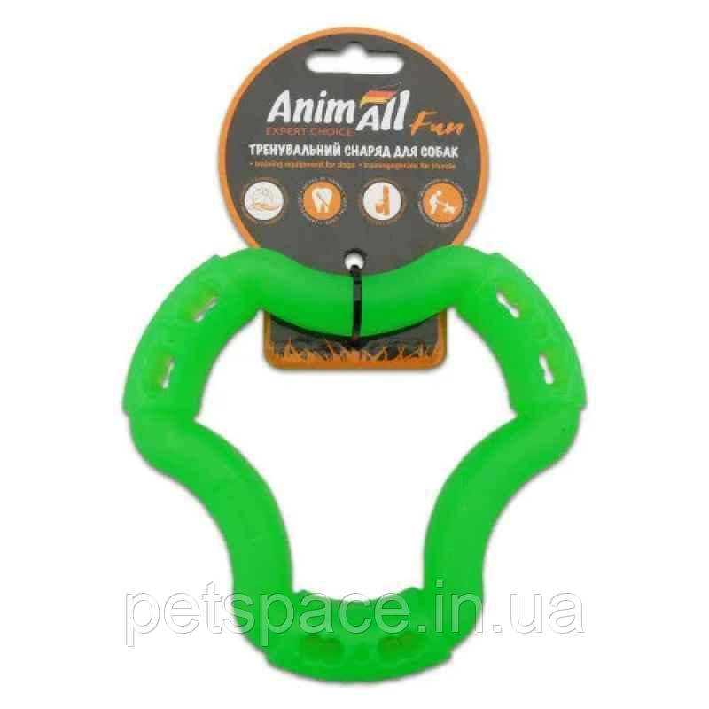 Іграшка для собак AnimAll Fun (Енімалл) кільце 6 боків, зелена, 15 см