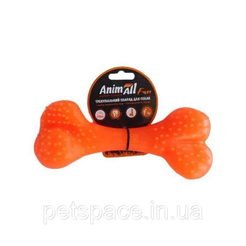 Іграшка для собак AnimAll Fun (Енімалл) кістка, помаранчева 15 см, фото 1