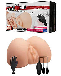 Мастурбатор вагіна і анус з подвійною вібрацією CRAZY BULL - Judy Vibrating