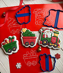 Набір вирубок для пряників пластиковий із трафаретами Потяг