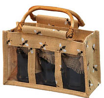 Сумка на 3 баночки 300-315 мл, світла, вис. 25 см, шир 25 см