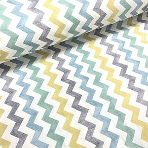 Тканина муслін Двошарова зиґзаґ акварель м'ятно-блакитний на білому (шир. 1,7 м) (MS-S-0060)