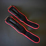 Утяжелители-манжеты для ног и рук для бега фитнеса тренировок Zelart 2 по 0,5 кг Черно-красный (FI-5732-1), фото 6