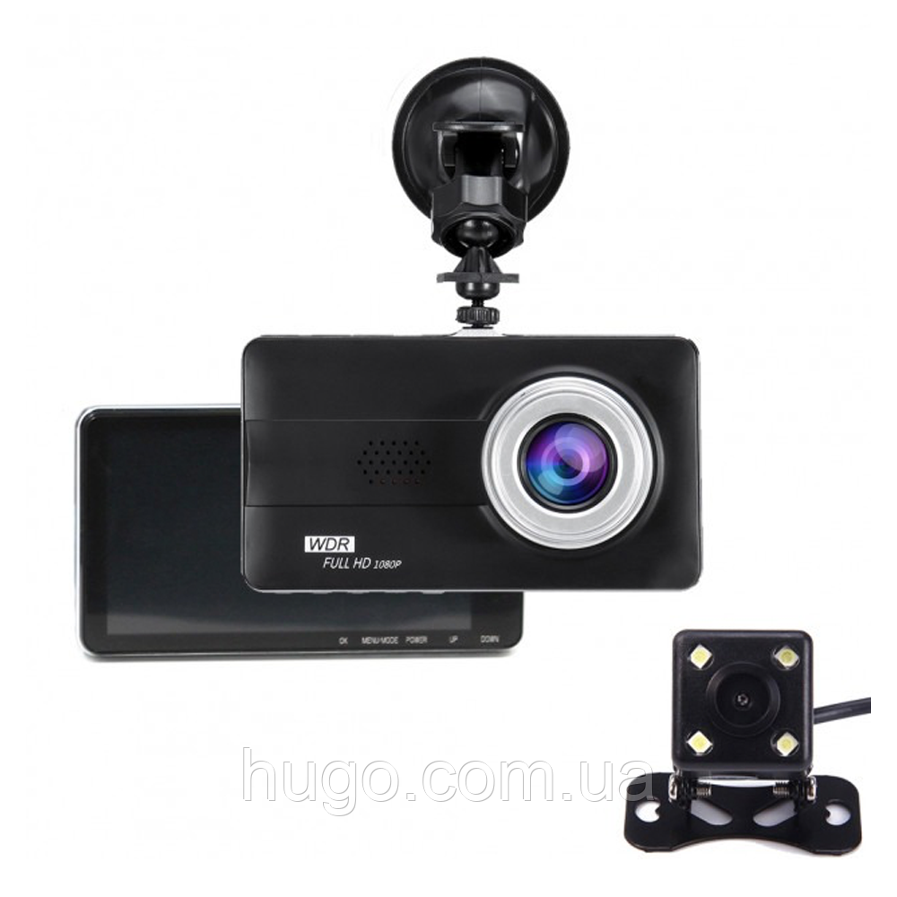 Автомобільний відеореєстратор із двома камерами, FullHD, DVR Z30 / Відеореєстратор із камерою заднього виду