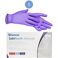 Перчатки нитриловые Medicom SafeTouch Advanced - 50 пар, размер S (без пудры) фиолетовые, 3.5 г