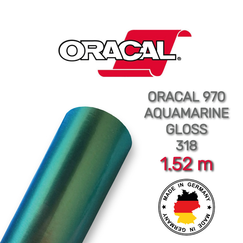 Глянсова плівка аквамаринового кольору Oracal 970 Aquamarine Gloss 318